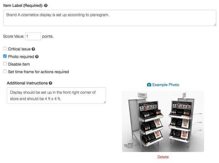 Screenshot of IntouchCheck and how you are able to attach planograms and detailed guidelines for retail checklists Screenshot of IntouchCheck and how you are able to attach planograms and detailed guidelines for retail checklists